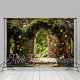 Aperturee - Stone Wall Greenery Garden Flowers Spring Backdrop
